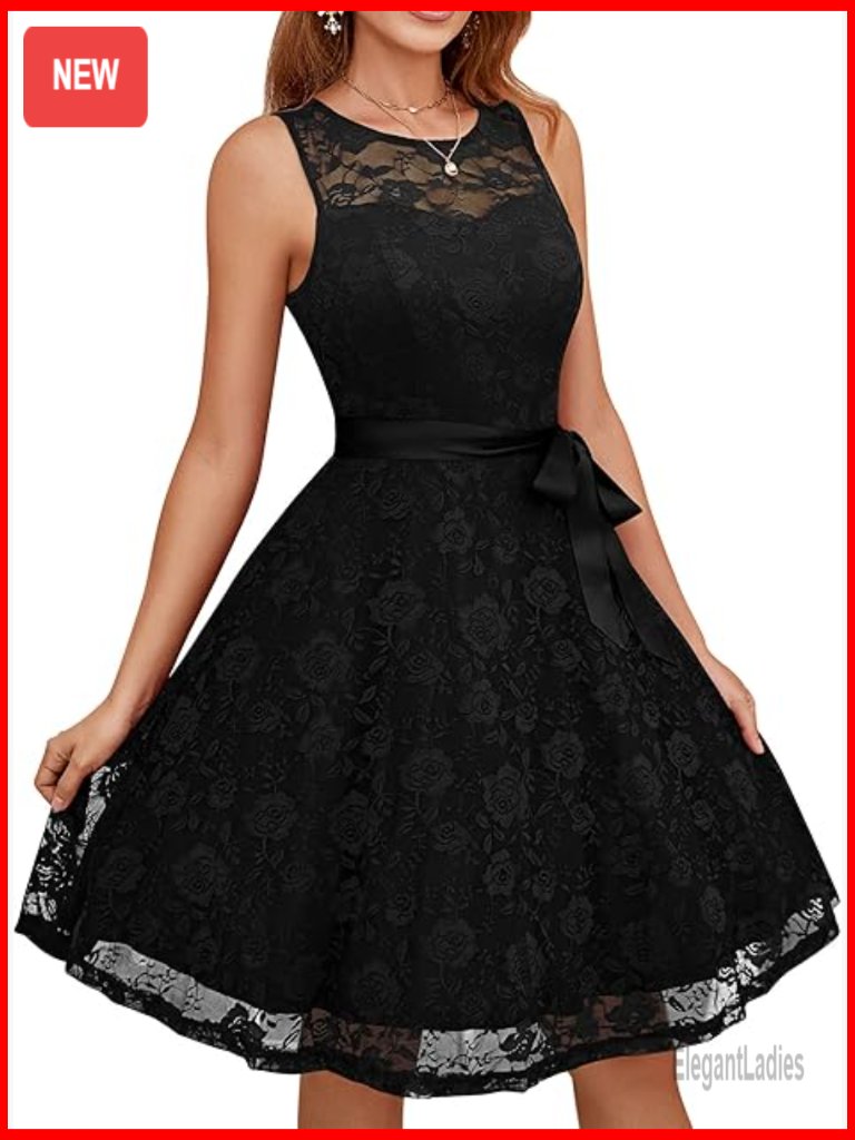 Floral Lace Short Bridesmaid Dress Sleeveless A-Line Knee Length